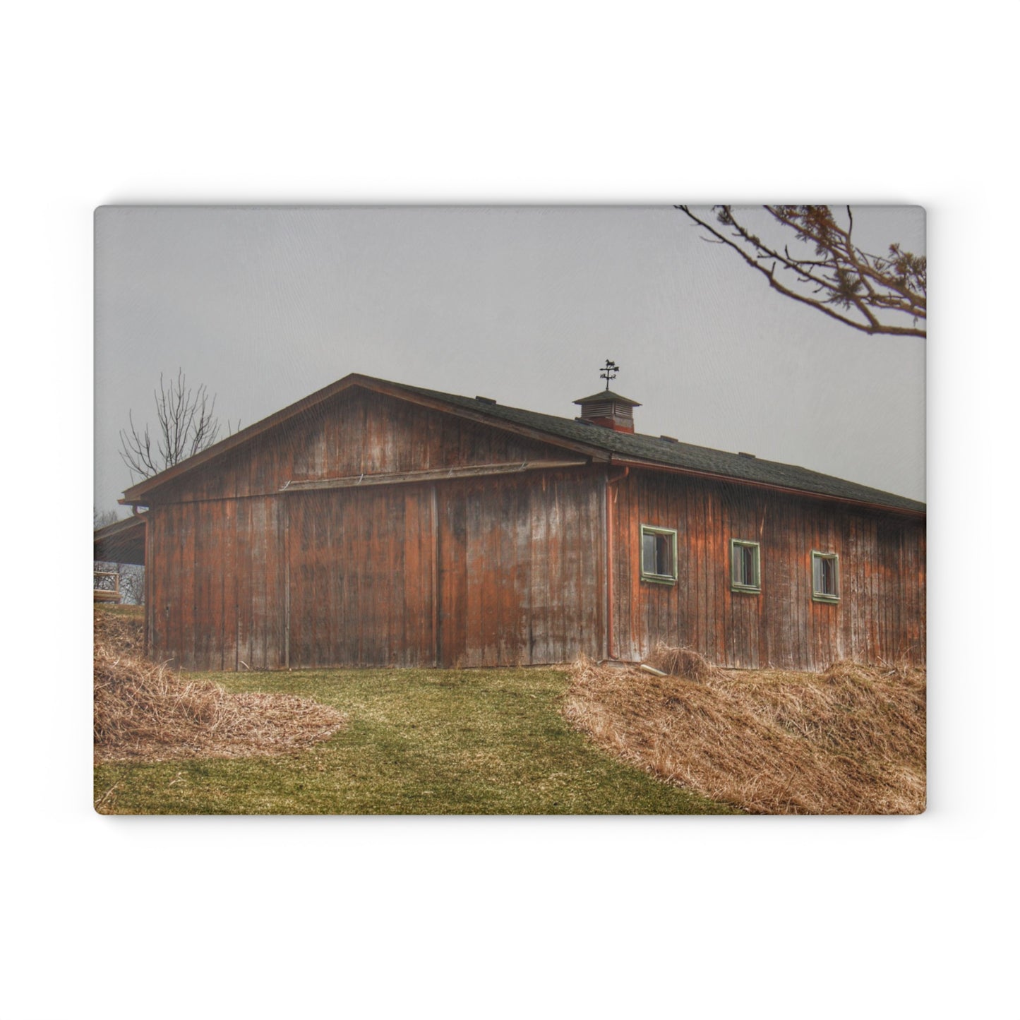 U R There Photography Blood Road Rusted Rustic Farmhouse Tempered-Glass Cutting Board