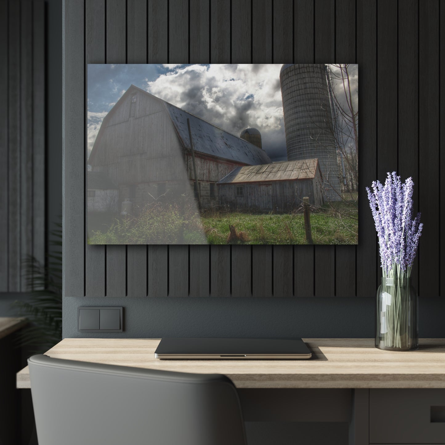 U R There Photography Sandusky Grey II Rustic Farmhouse Acrylic Wall Print