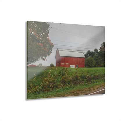 U R There Photography Bronson Lake Road Red Rustic Farmhouse Acrylic Wall Print
