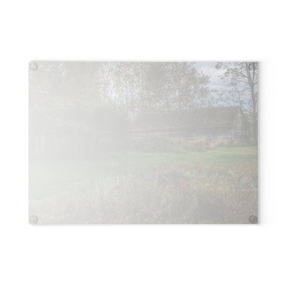 U R There Photography Grey Shack of Elmwood Rustic Farmhouse Tempered-Glass Cutting Board