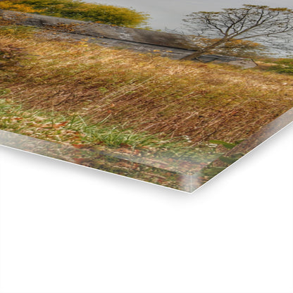 U R There Photography Hill Road Roadside Greys Rustic Farmhouse Acrylic Wall Print