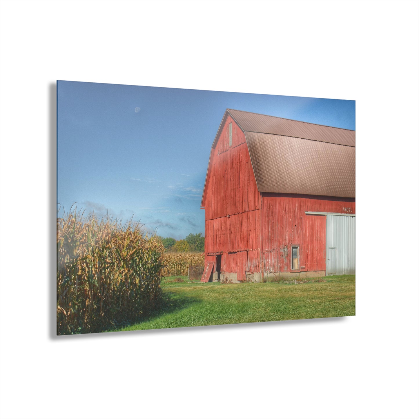 U R There Photography Fargo Road Red I Rustic Farmhouse Acrylic Wall Print