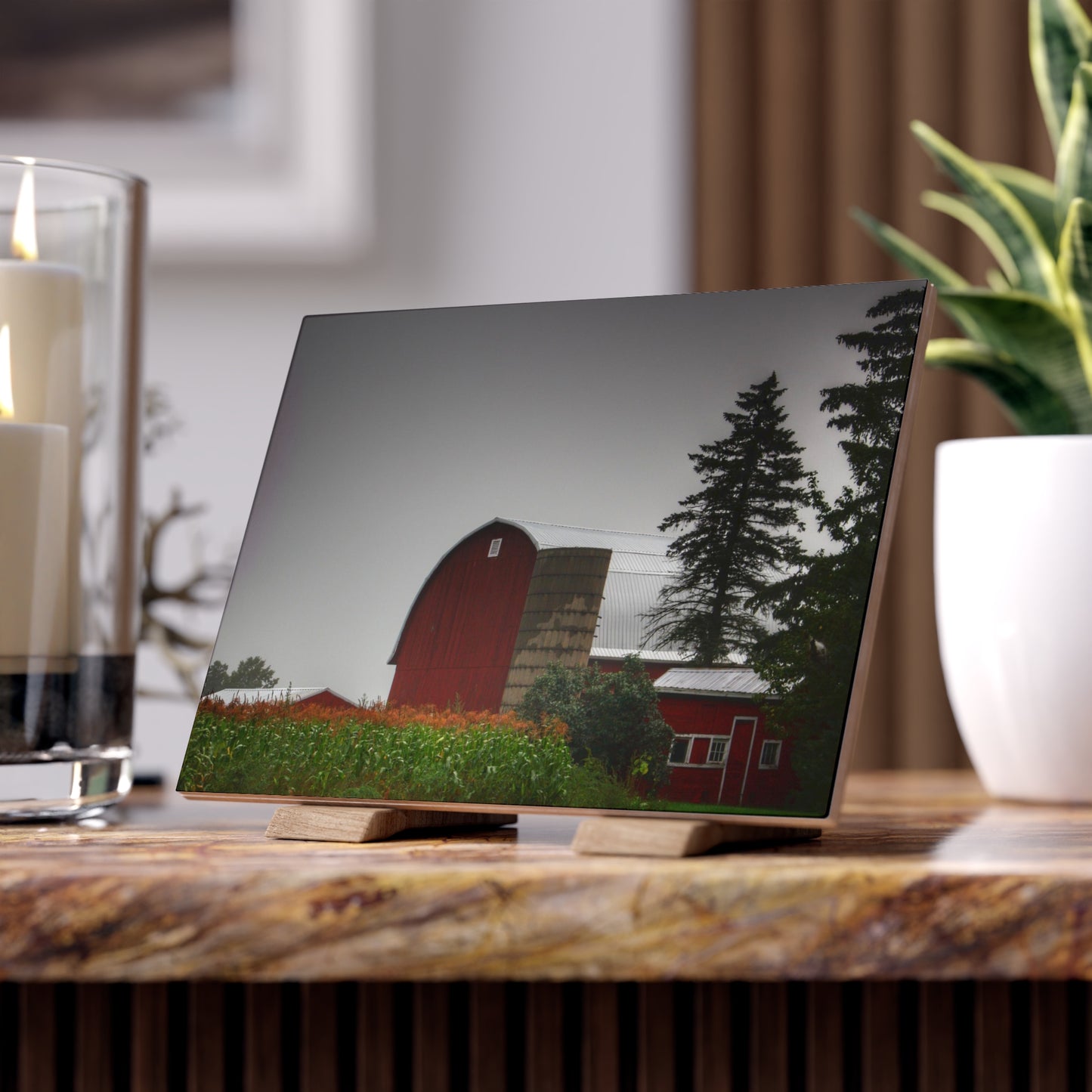 U R There Photography Beyond the Fog on Haines Rustic Farmhouse Decorative Ceramic Tile