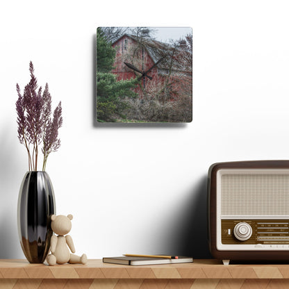 U R There Photography Morris Road Hidden Rustic Farmhouse Acrylic Analog Wall Clock