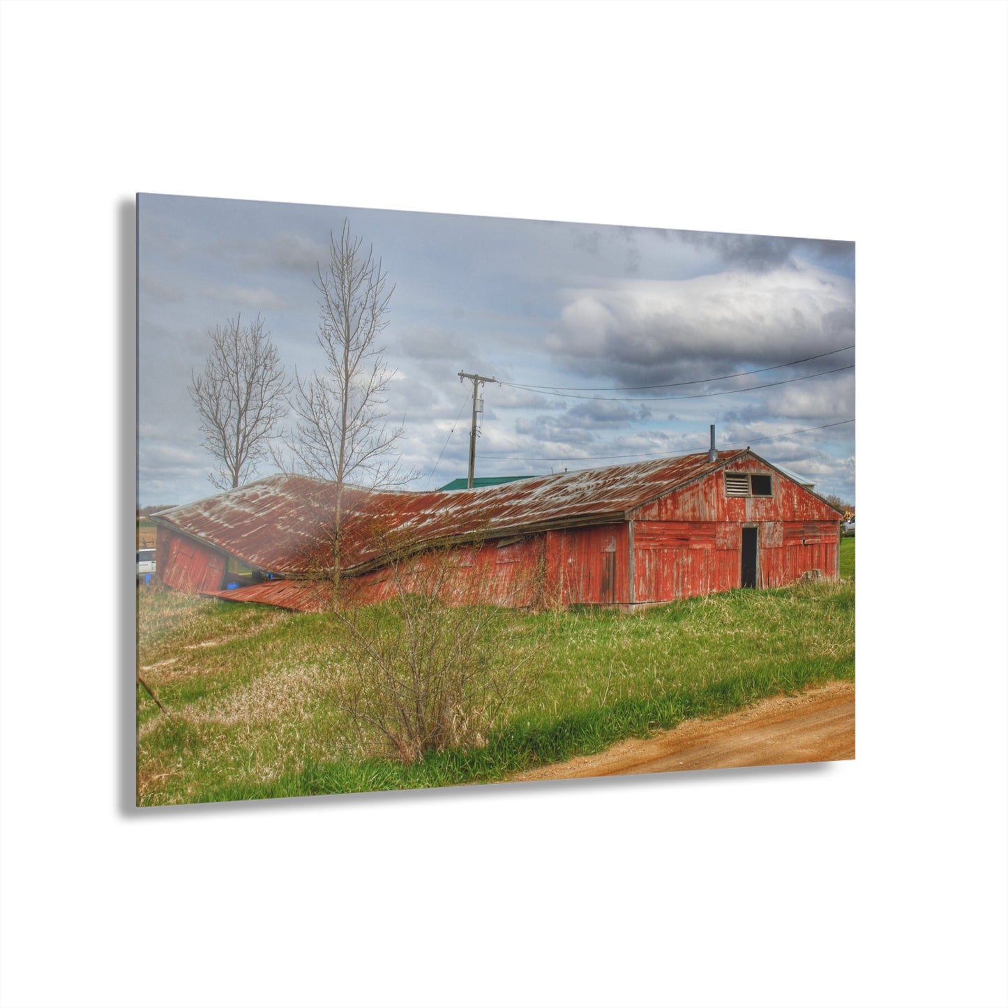 U R There Photography Centerline Road Sinking Shack Rustic Farmhouse Acrylic Wall Print