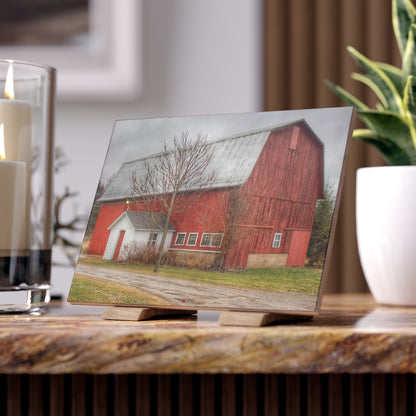U R There Photography Bray Road Red II Rustic Farmhouse Decorative Ceramic Tile