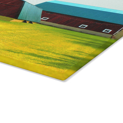 U R There Photography Baldwin Barn Brothers I Rustic Farmhouse Tempered-Glass Cutting Board