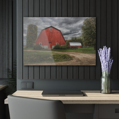 U R There Photography Horton Road Red and Silo Rustic Farmhouse Acrylic Wall Print