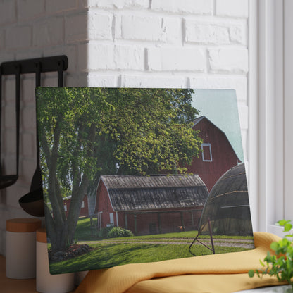 U R There Photography Hidden Reds Rustic Farmhouse Tempered-Glass Cutting Board