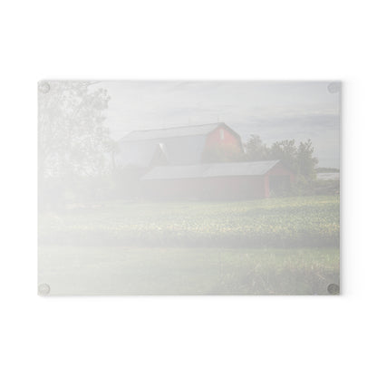 U R There Photography West Dodge Road Reds Rustic Farmhouse Tempered-Glass Cutting Board