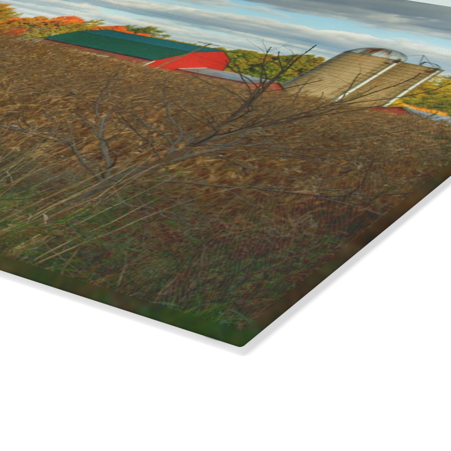 U R There Photography Beyond the Harvest Corn II Rustic Farmhouse Tempered-Glass Cutting Board