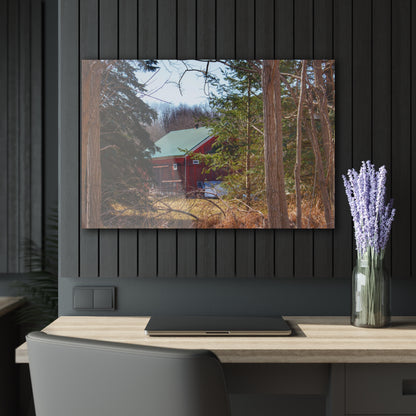 U R There Photography Bordman Road Hidden Red Rustic Farmhouse Acrylic Wall Print