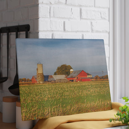 U R There Photography Maple Valley Farm Rustic Farmhouse Tempered-Glass Cutting Board