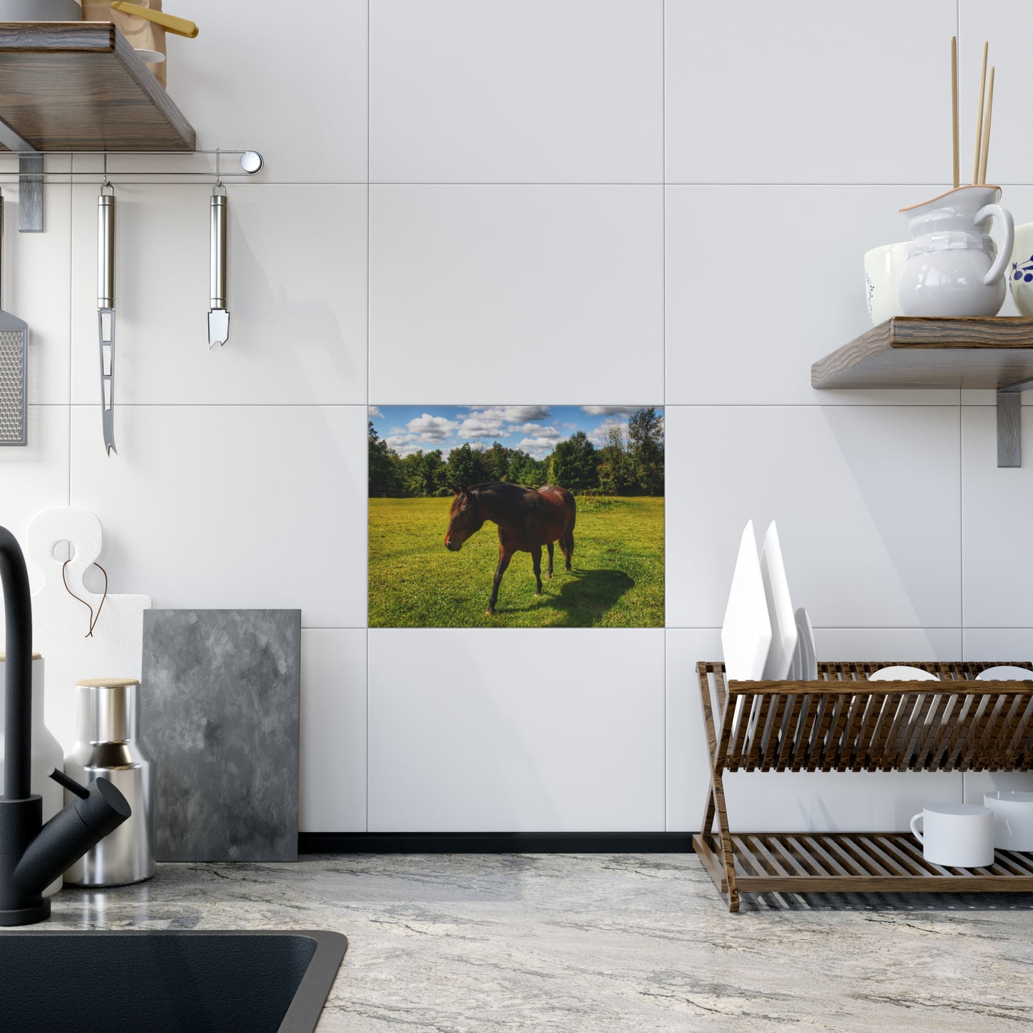 U R There Photography Brown Beauty II Rustic Farmhouse Decorative Ceramic Tile 6" × 8" Glossy