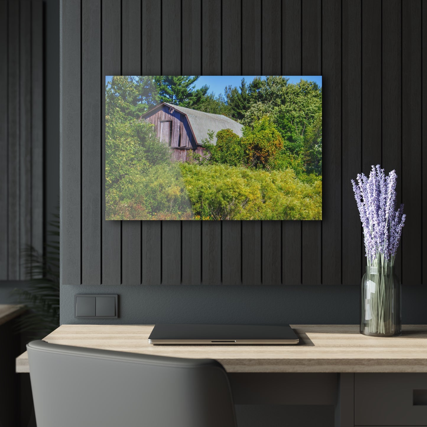 U R There Photography Saginaw Road Hidden Grey Rustic Farmhouse Acrylic Wall Print
