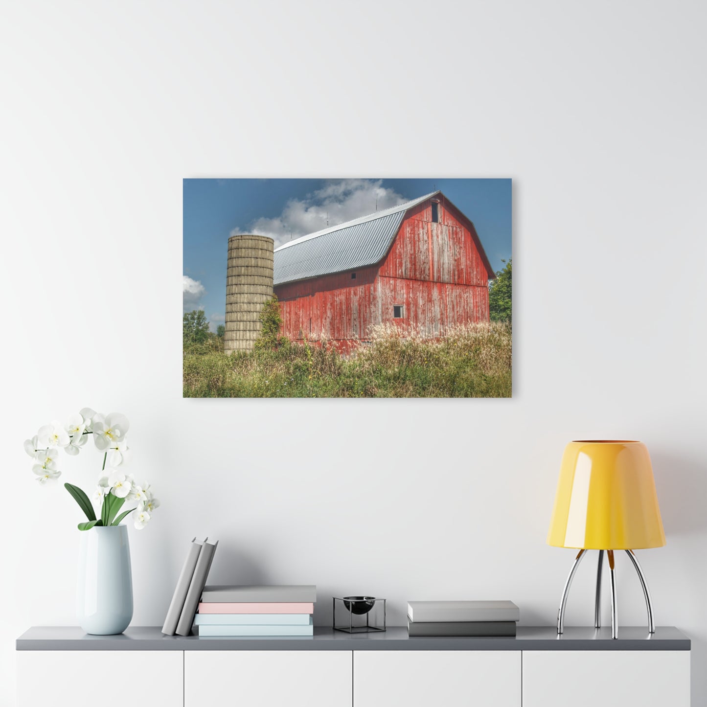 U R There Photography Columbiaville Red in Summer II Rustic Farmhouse Acrylic Wall Print