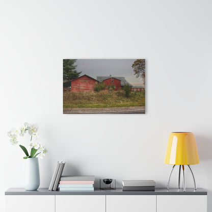 U R There Photography Goodrich Baldwin Road Reds I Rustic Farmhouse Acrylic Wall Print