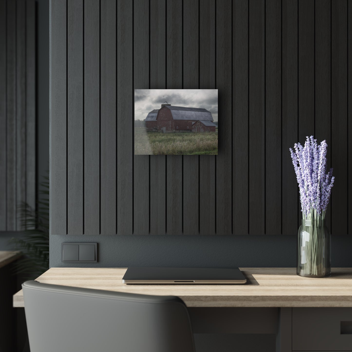 U R There Photography Glover Road Reds Rustic Farmhouse Acrylic Wall Print