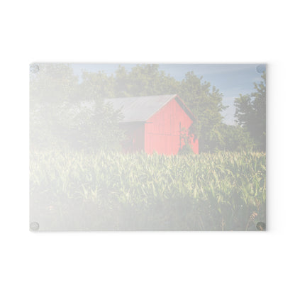 U R There Photography Willard Road Red III Rustic Farmhouse Tempered-Glass Cutting Board