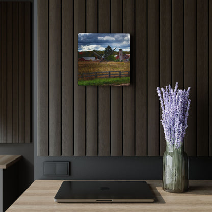 U R There Photography Baldwin Road Farm Rustic Farmhouse Acrylic Analog Wall Clock