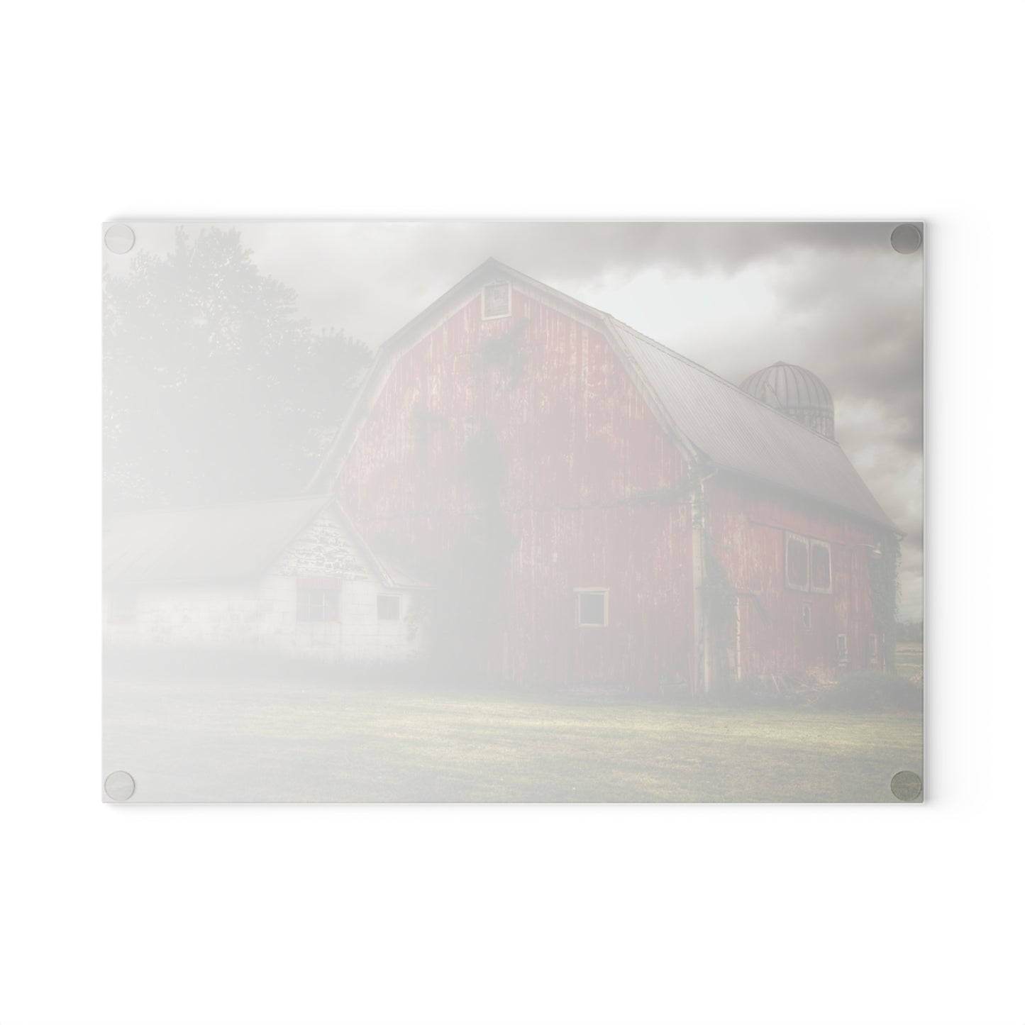 U R There Photography Stanley Road Red I Rustic Farmhouse Tempered-Glass Cutting Board