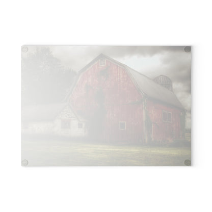 U R There Photography Stanley Road Red I Rustic Farmhouse Tempered-Glass Cutting Board