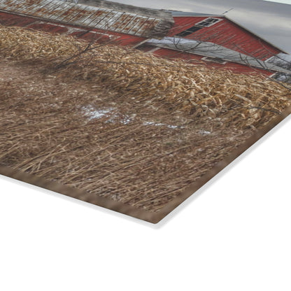 U R There Photography Edward Road Reds Rustic Farmhouse Tempered-Glass Cutting Board