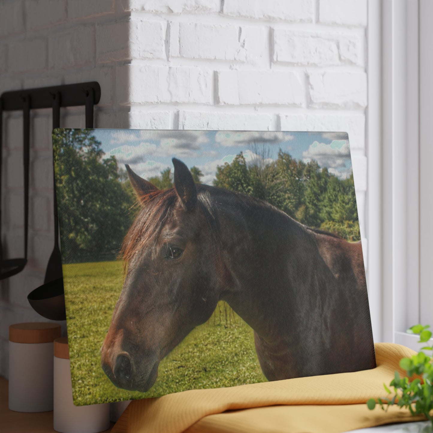 U R There Photography Brown Beauty I Rustic Farmhouse Tempered-Glass Cutting Board
