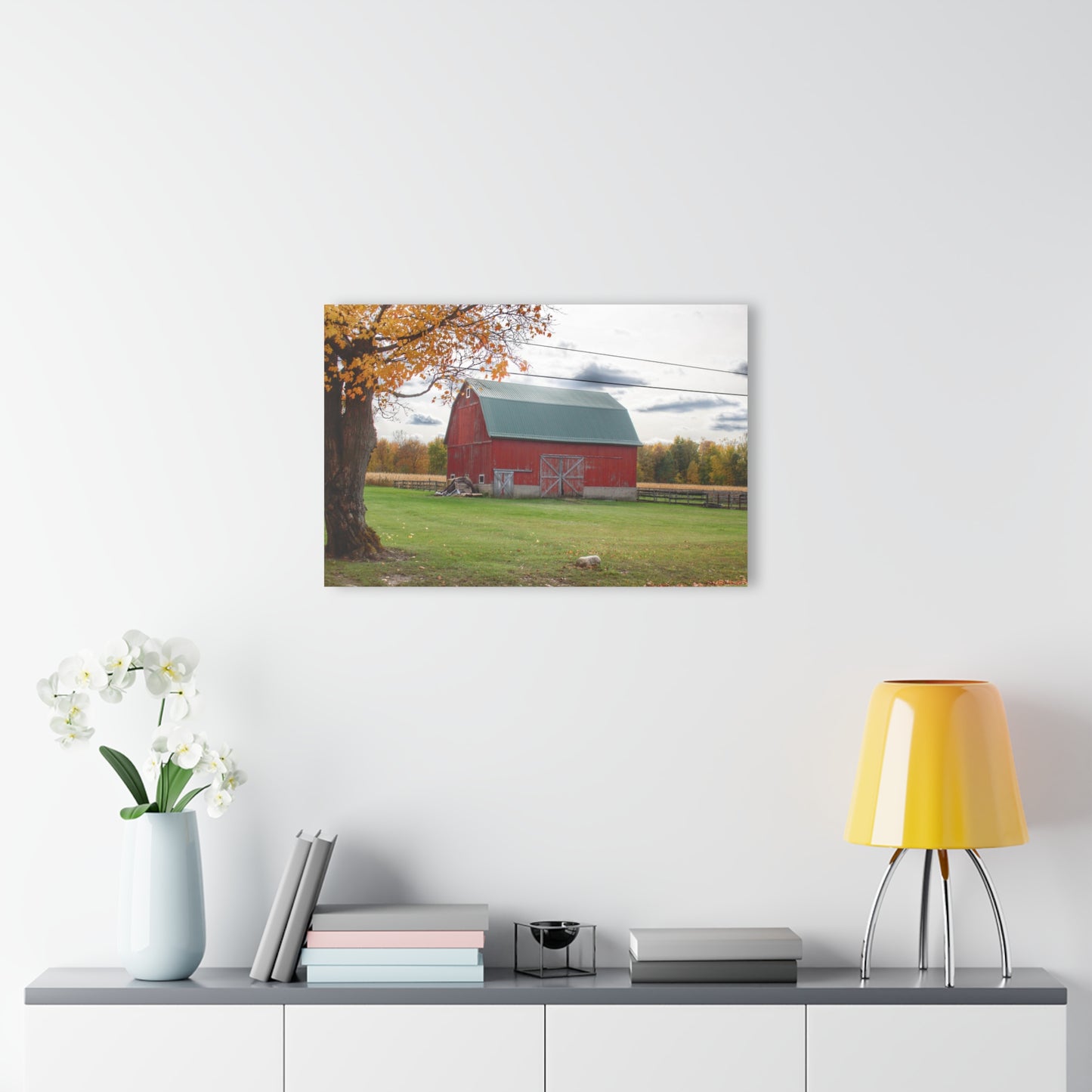U R There Photography Bowers Roadside Red Rustic Farmhouse Acrylic Wall Print