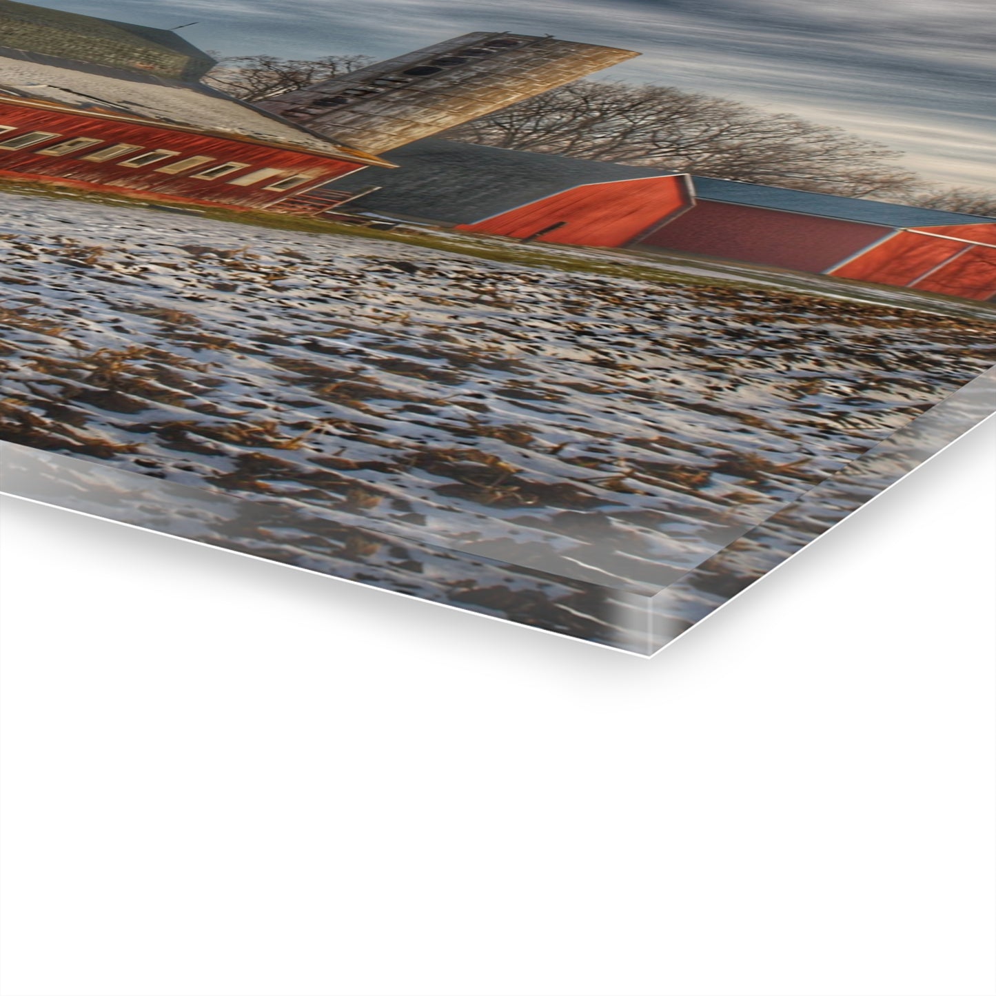 U R There Photography Mitchell Lake Road Red Rustic Farmhouse Acrylic Wall Print