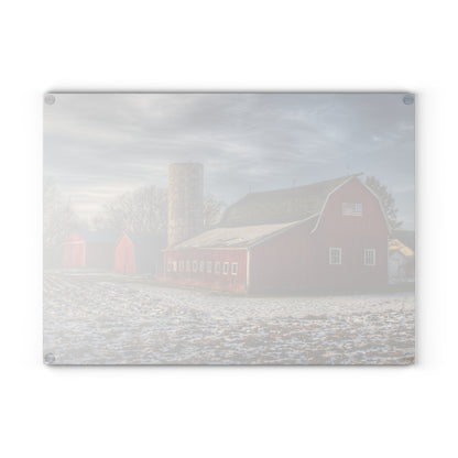 U R There Photography Mitchell Lake Road Red Rustic Farmhouse Tempered-Glass Cutting Board