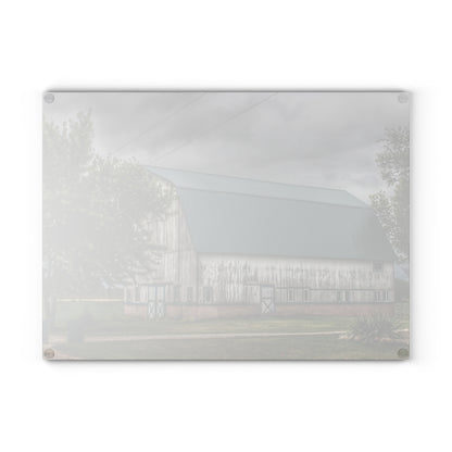 U R There Photography Bristol Road White II Rustic Farmhouse Tempered-Glass Cutting Board