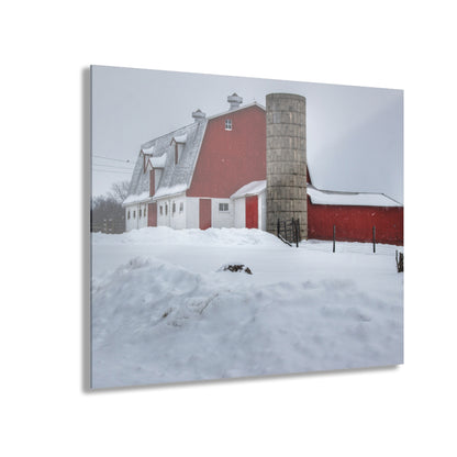 U R There Photography South Elba Block Red Rustic Farmhouse Acrylic Wall Print