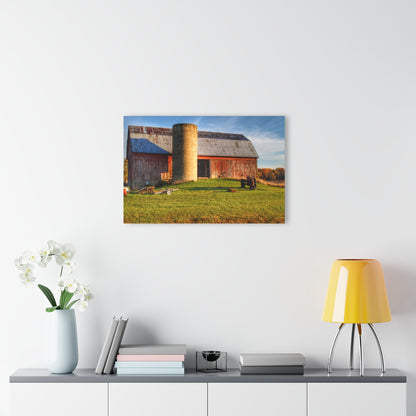 Barn Boutique Modern Farmhouse Acrylic Wall Print| Peck Road Red and Silo