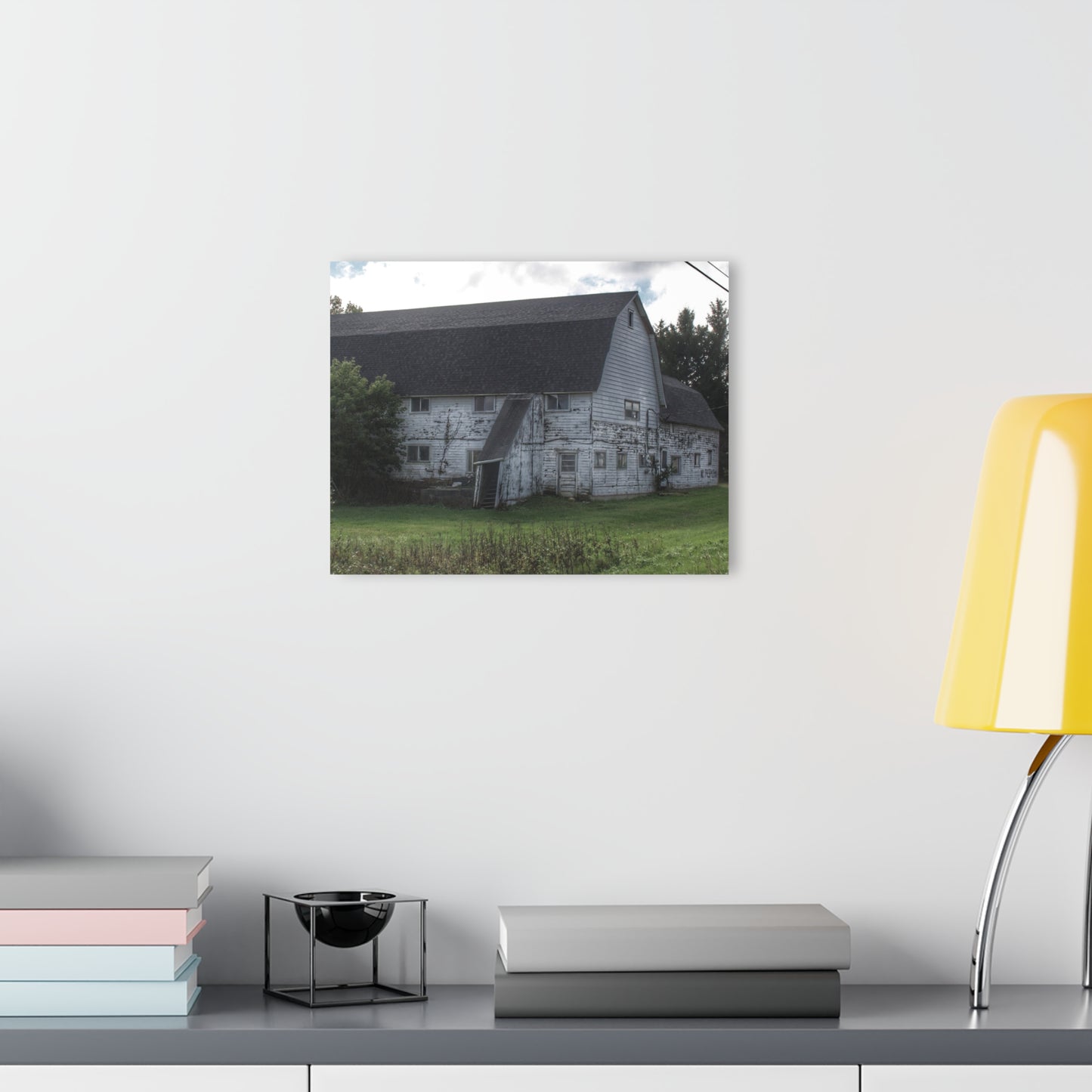 U R There Photography Metamora M-24 White Rustic Farmhouse Acrylic Wall Print