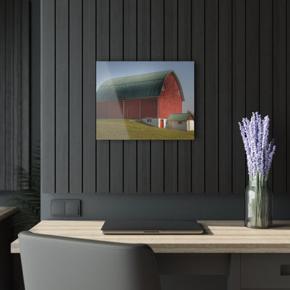 U R There Photography Barnes Road Red Rustic Farmhouse Acrylic Wall Print