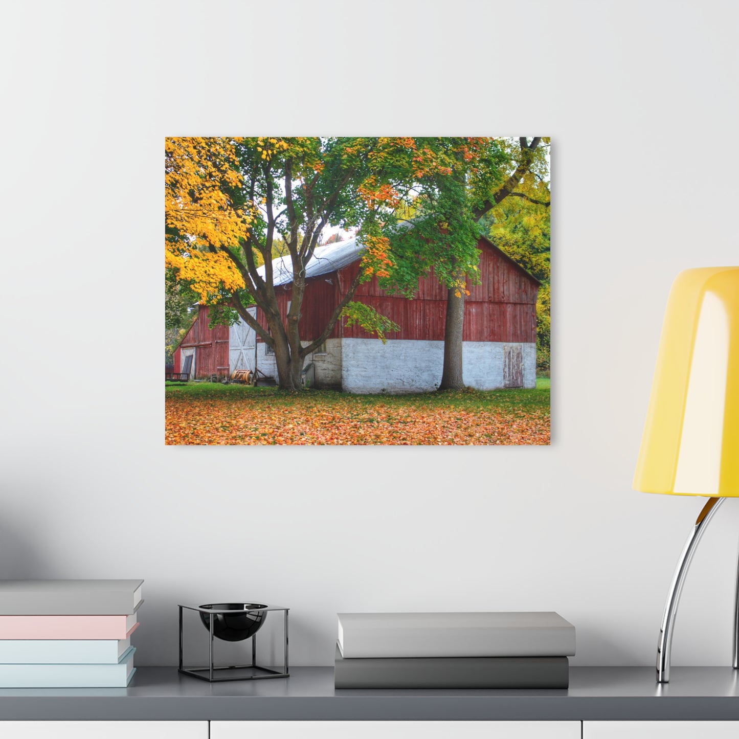 U R There Photography M-25 Red Rustic Farmhouse Acrylic Wall Print