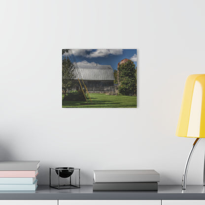 U R There Photography Ludwig Road Summer Grey and Silo Rustic Farmhouse Acrylic Wall Print