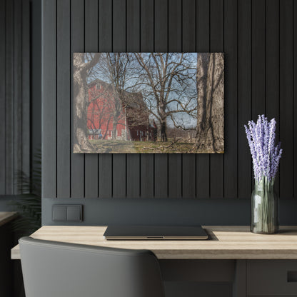 U R There Photography Hill Road Red Rustic Farmhouse Acrylic Wall Print