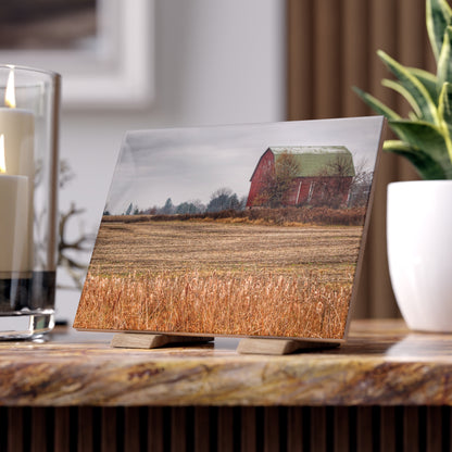 U R There Photography Bowers Road Red IV Rustic Farmhouse Decorative Ceramic Tile