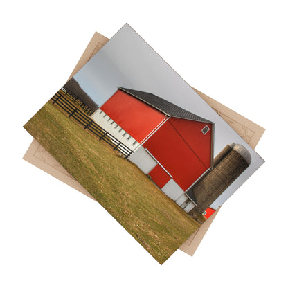 U R There Photography Brocker Road Red I Rustic Farmhouse Decorative Ceramic Tile 6" × 8" Glossy