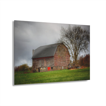 U R There Photography Ashley Drive Fieldstone Red Rustic Farmhouse Acrylic Wall Print