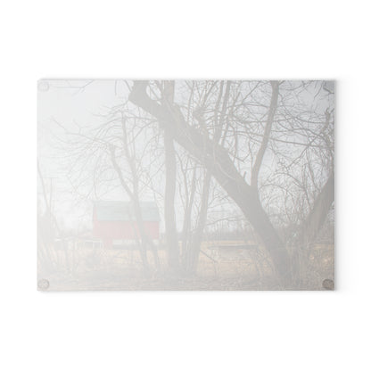 U R There Photography Daley Road Red II Rustic Farmhouse Tempered-Glass Cutting Board