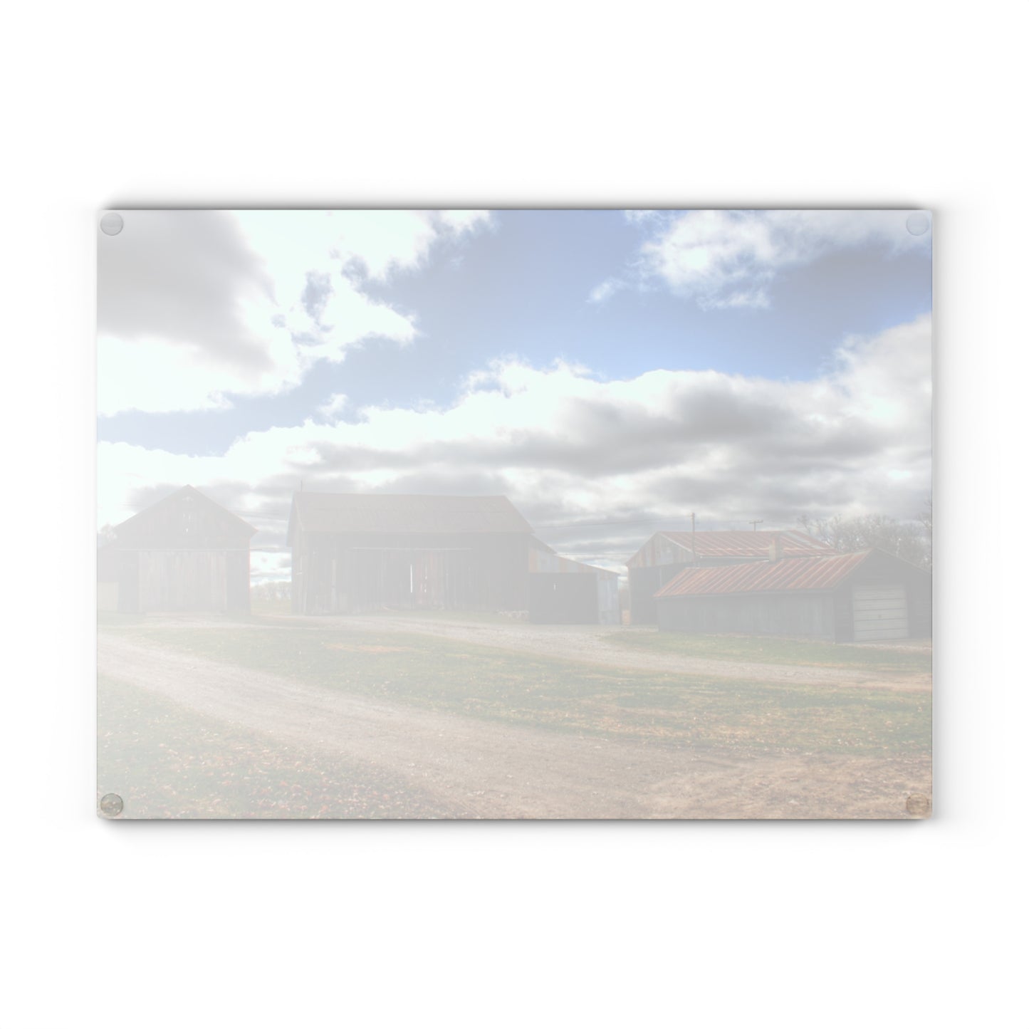 U R There Photography Buckhorn Lake Road Centennial Farm Rustic Farmhouse Tempered-Glass Cutting Board