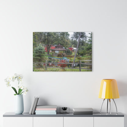 U R There Photography Columbiaville Gazebo Rustic Farmhouse Acrylic Wall Print