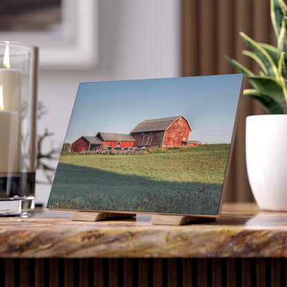 U R There Photography Across the Field in Millington Rustic Farmhouse Decorative Ceramic Tile