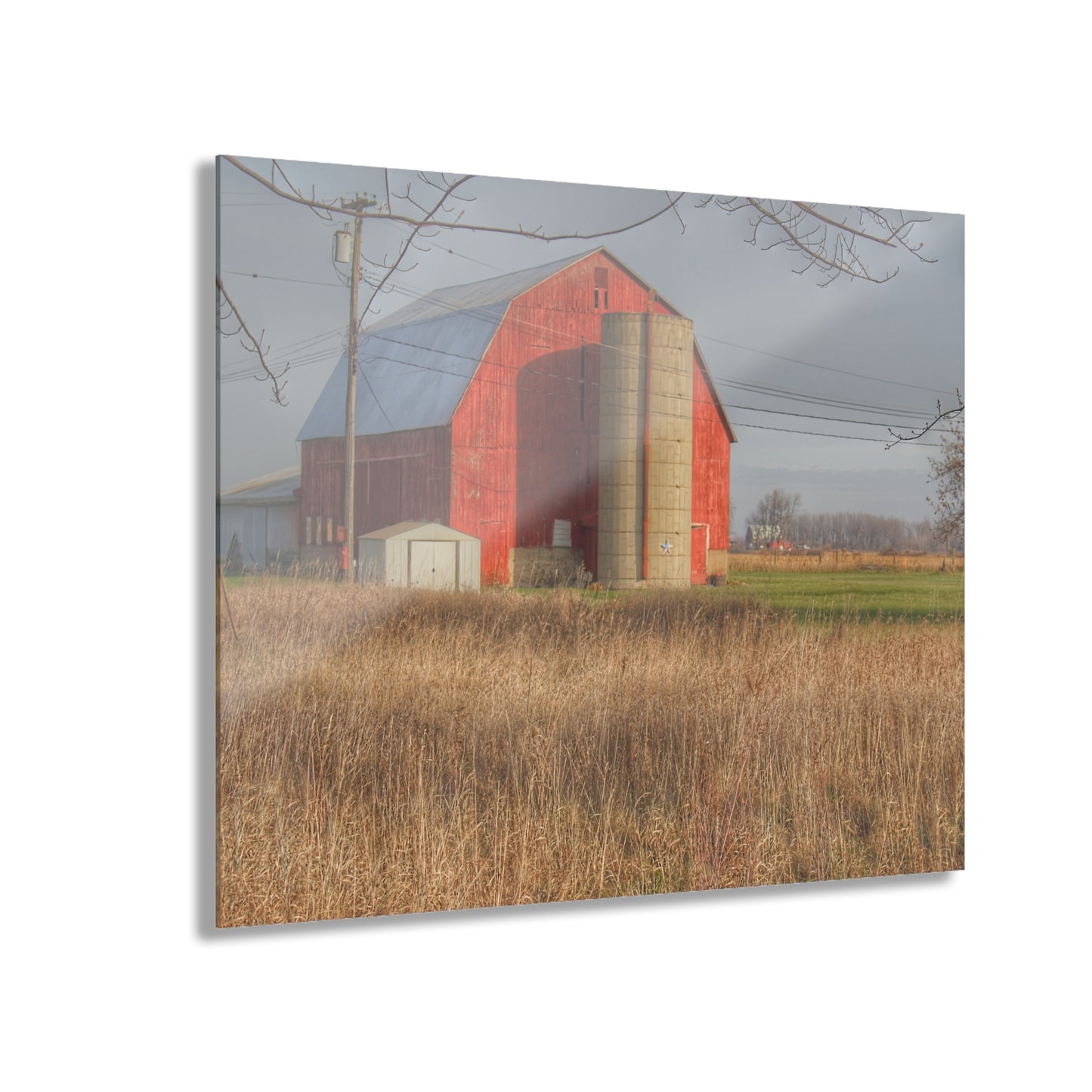 U R There Photography Harrington Road Red and Silo Rustic Farmhouse Acrylic Wall Print