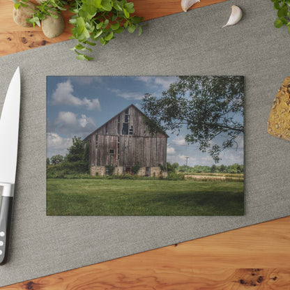 Barn Boutique Rustic Tempered-Glass Cutting Board| Bohms Road Grey I