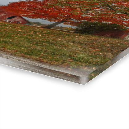 U R There Photography Goodrich Baldwin Road Reds II Rustic Farmhouse Acrylic Wall Print