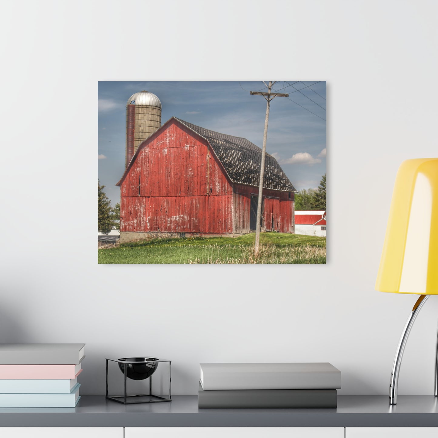 U R There Photography Hollenbeck Road Red II Rustic Farmhouse Acrylic Wall Print